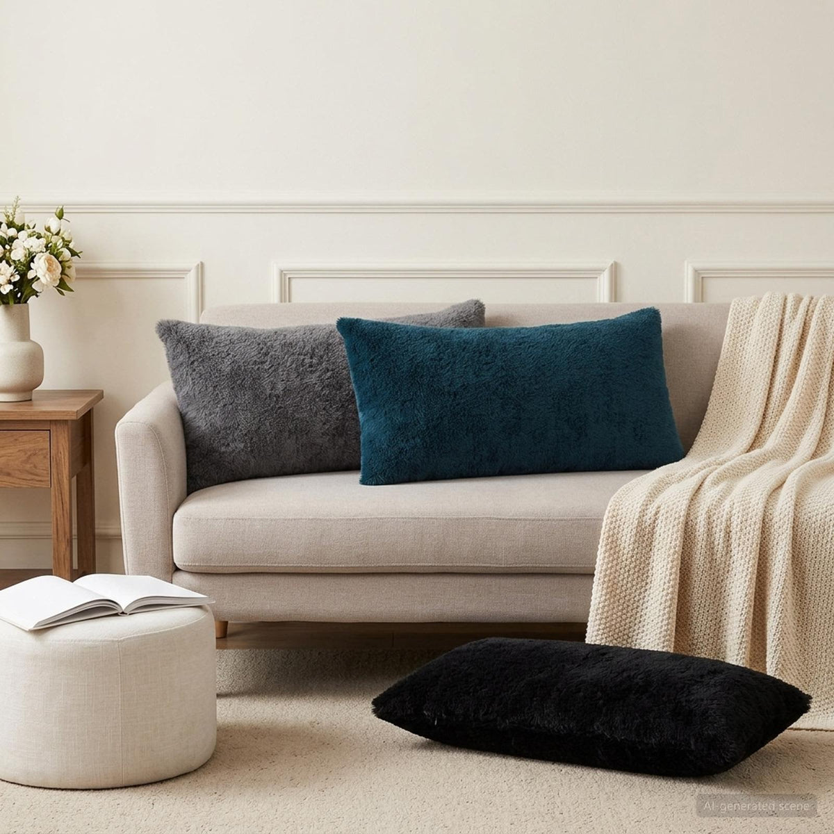 Cushion Cover 12 pcs HEERLEN Navy Blue 40 x 80 cm