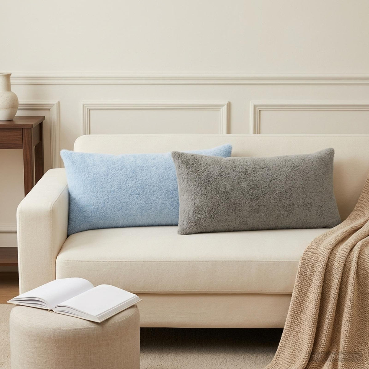 Cushion Cover 12 pcs HEERLEN Light Blue 40 x 80 cm