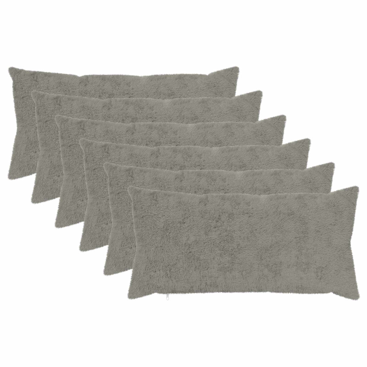 Cushion Cover 6 pcs HEERLEN Light Grey 40 x 70 cm