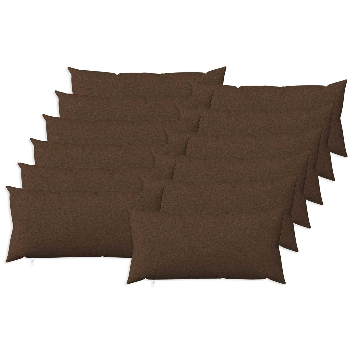 Cushion Cover 12 pcs HEERLEN Brown 40 x 80 cm Fabric