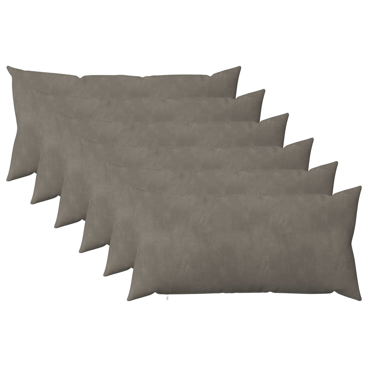 Cushion Cover 6 pcs HEERLEN Light Grey 40 x 80 cm Velvet