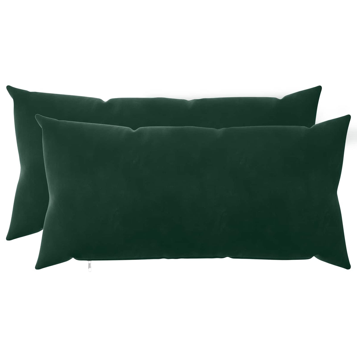 Cushion Cover 2 pcs HEERLEN Dark Green 40 x 80 cm Velvet