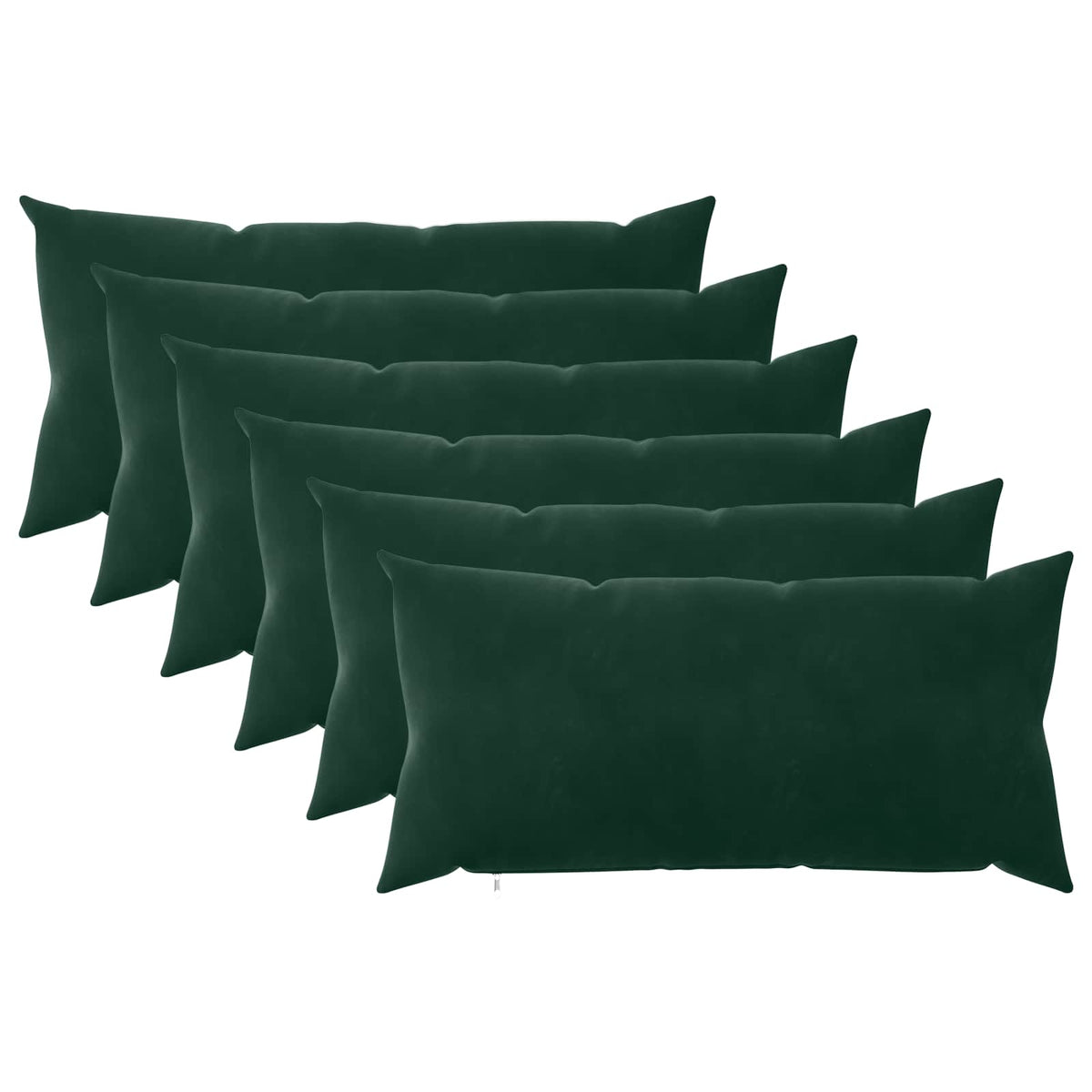 Cushion Cover 6 pcs HEERLEN Dark Green 40 x 80 cm Velvet