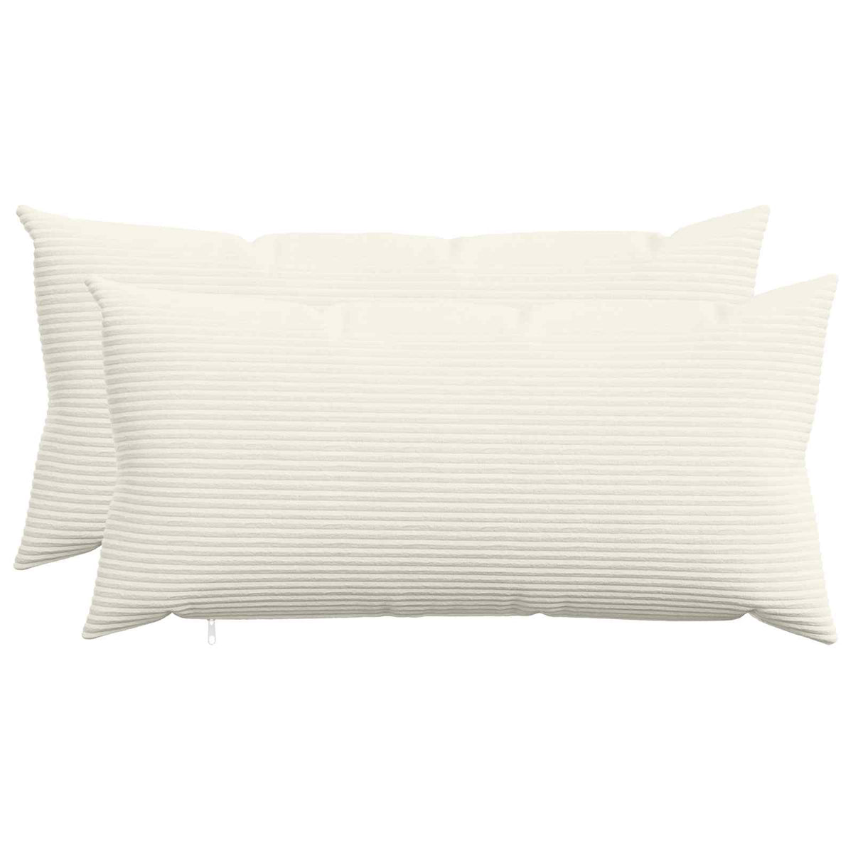 Cushion Cover 2 pcs HEERLEN Cream 40 x 80 cm Corduroy