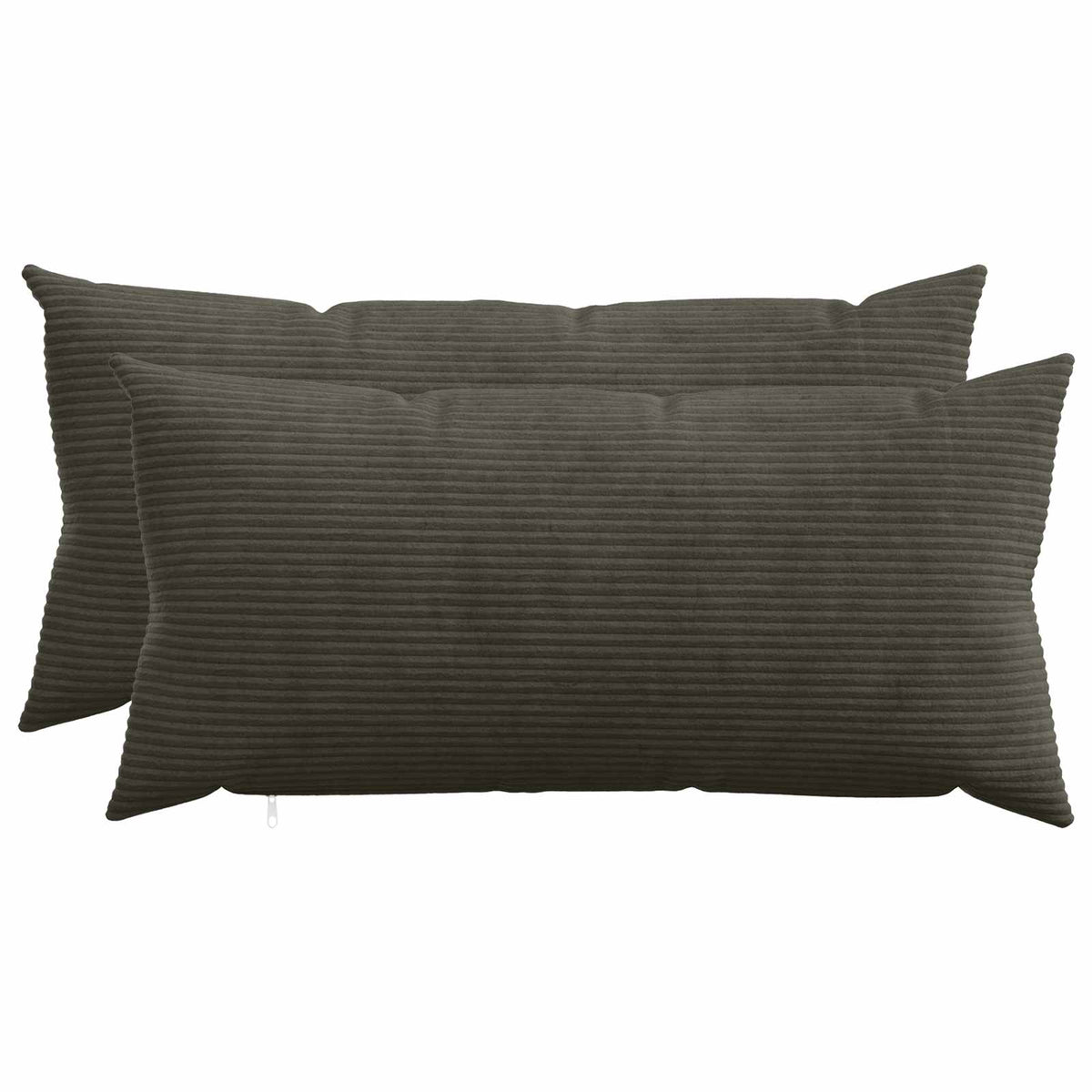 Cushion Cover 2 pcs HEERLEN Anthracite 40 x 80 cm Corduroy