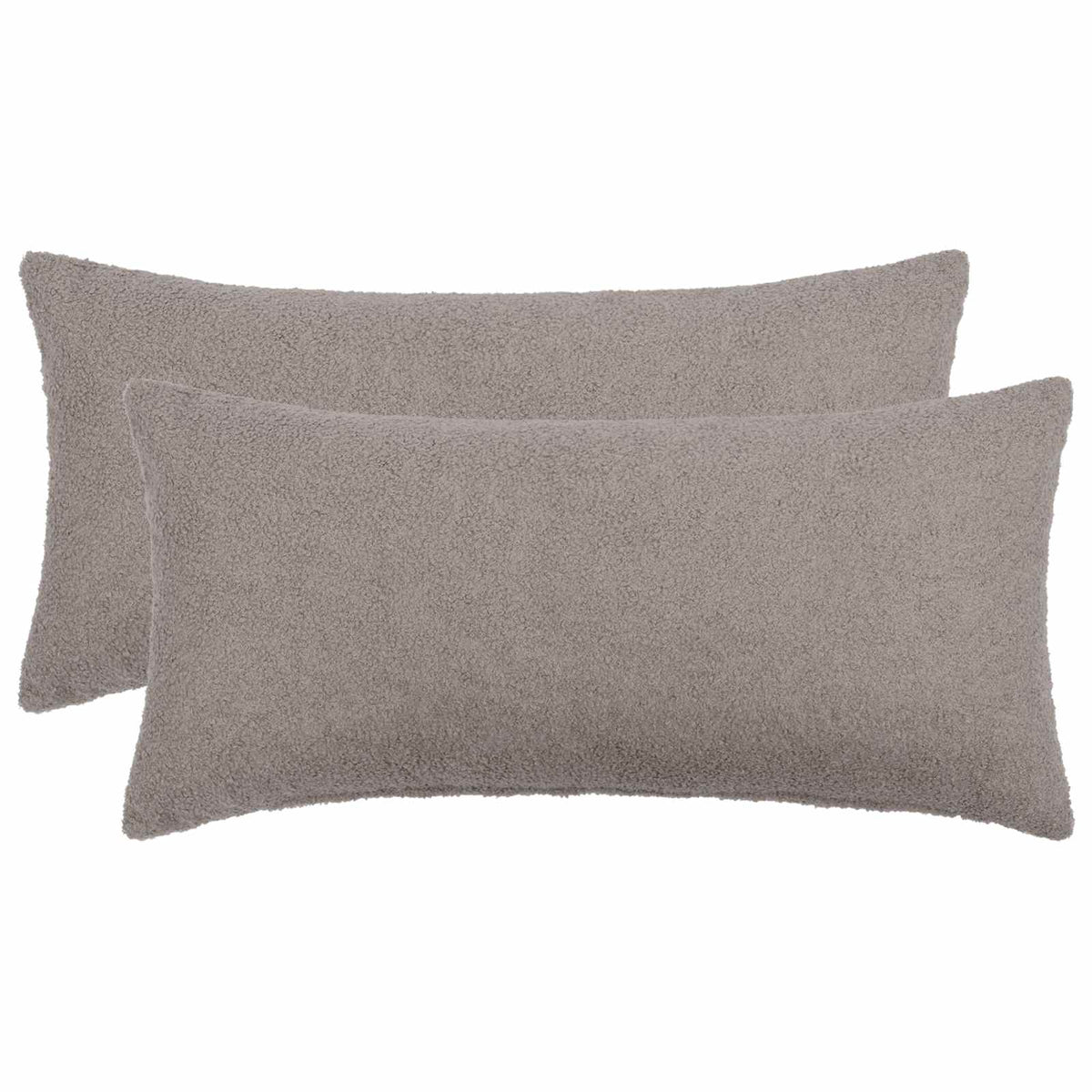 Cushion Cover 2 pcs HEERLEN Light Grey 40 x 80 cm Bouclé