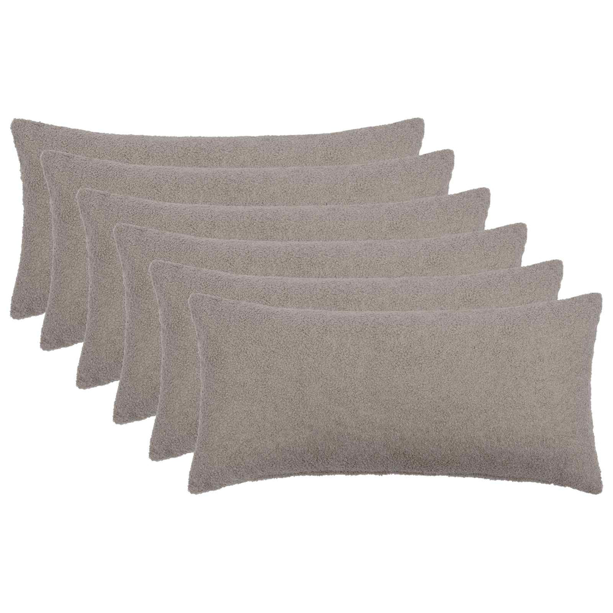 Cushion Cover 6 pcs HEERLEN Light Grey 40 x 80 cm Bouclé