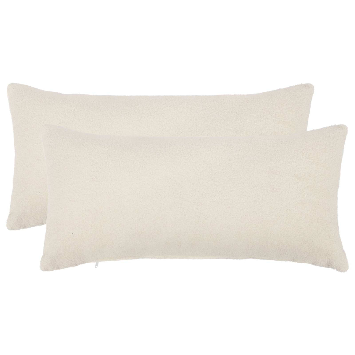 Cushion Cover 2 pcs HEERLEN Cream 40 x 80 cm Bouclé