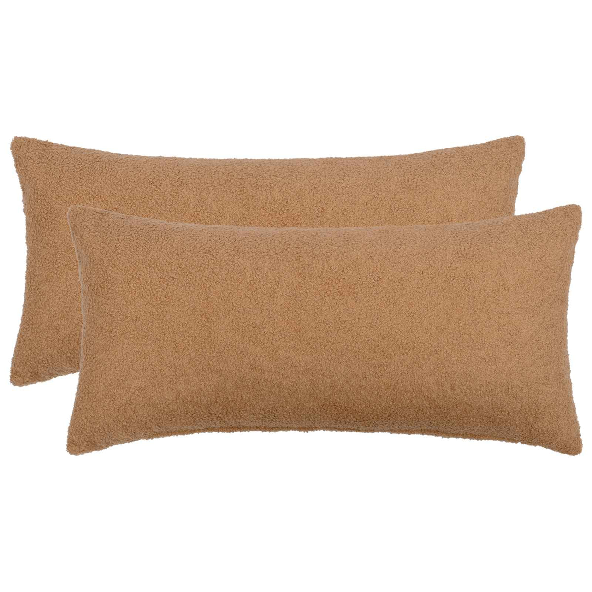 Cushion Cover 2 pcs HEERLEN Beige 40 x 80 cm Bouclé