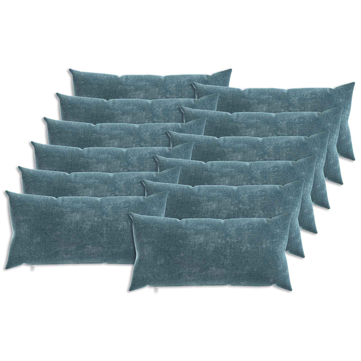 Cushion Cover 12 pcs HEERLEN Blue 40 x 80 cm Chenille Fabric