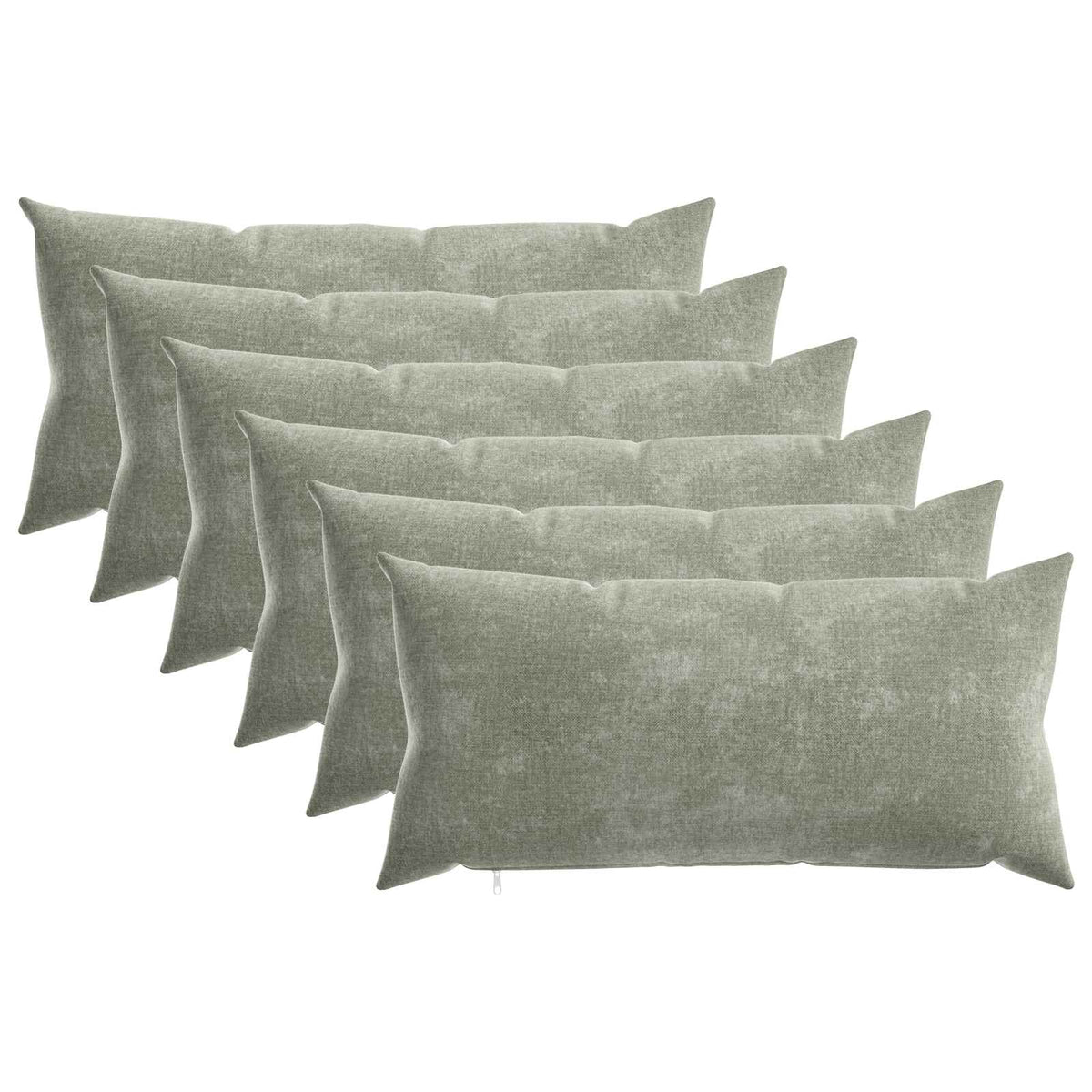 Cushion Cover 6 pcs HEERLEN Green 40 x 80 cm Chenille Fabric