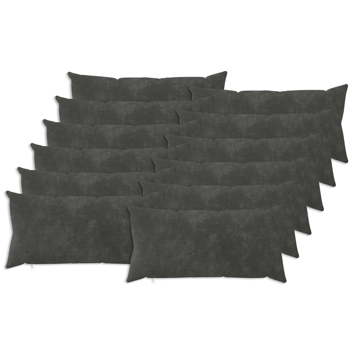 Cushion Cover 12 pcs HEERLEN Anthracite 40 x 80 cm
