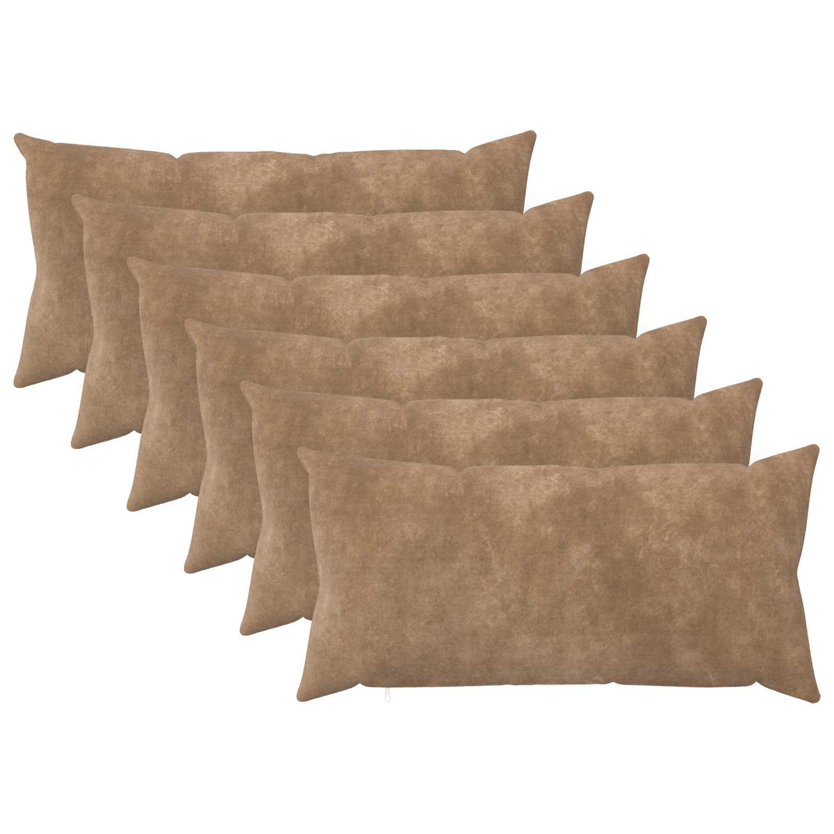 Cushion Cover 6 pcs HEERLEN Taupe 40 x 80 cm Microfiber Fleece