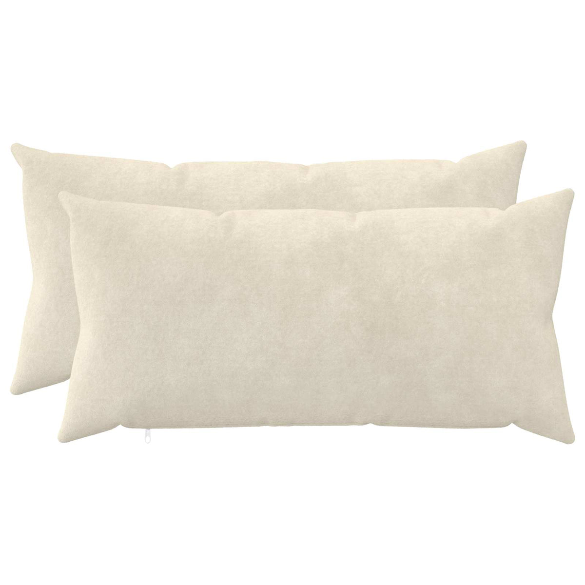Cushion Cover 2 pcs HEERLEN Cream 40 x 80 cm Microfiber Fleece