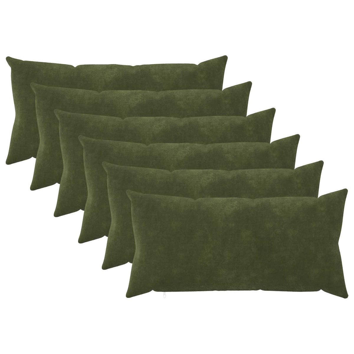 Cushion Cover 6 pcs HEERLEN Green 40 x 80 cm Microfiber Fleece