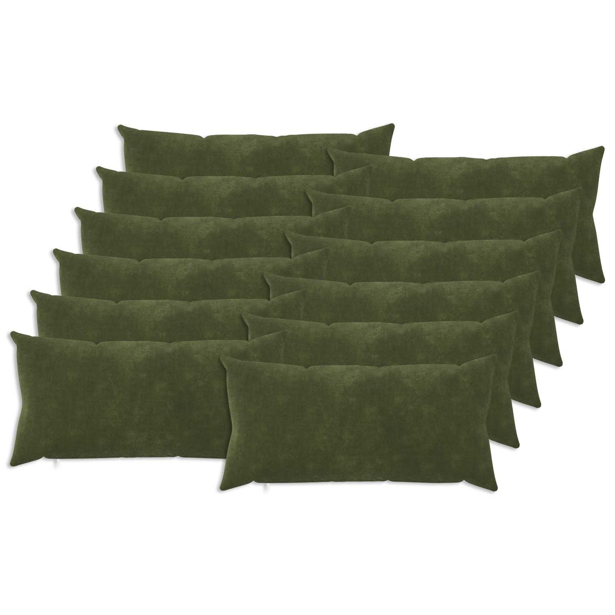 Cushion Cover 12 pcs HEERLEN Green 40 x 80 cm Microfiber Fleece
