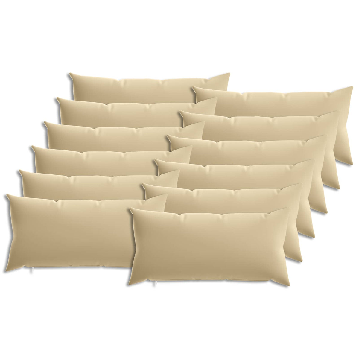 Cushion Cover 12 pcs HEERLEN Beige 40 x 80 cm Polyester