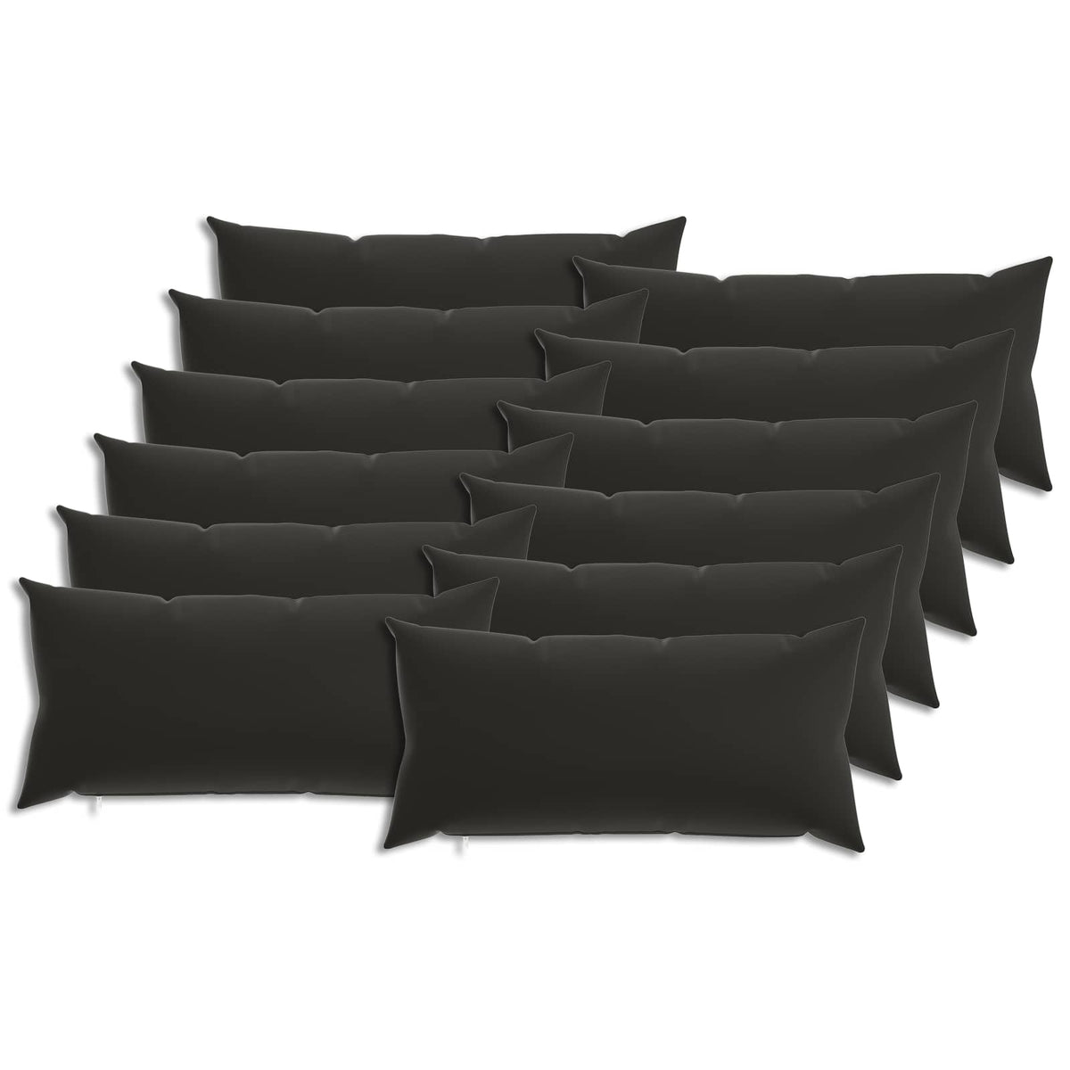 Cushion Cover 12 pcs HEERLEN Black 40 x 80 cm Polyester