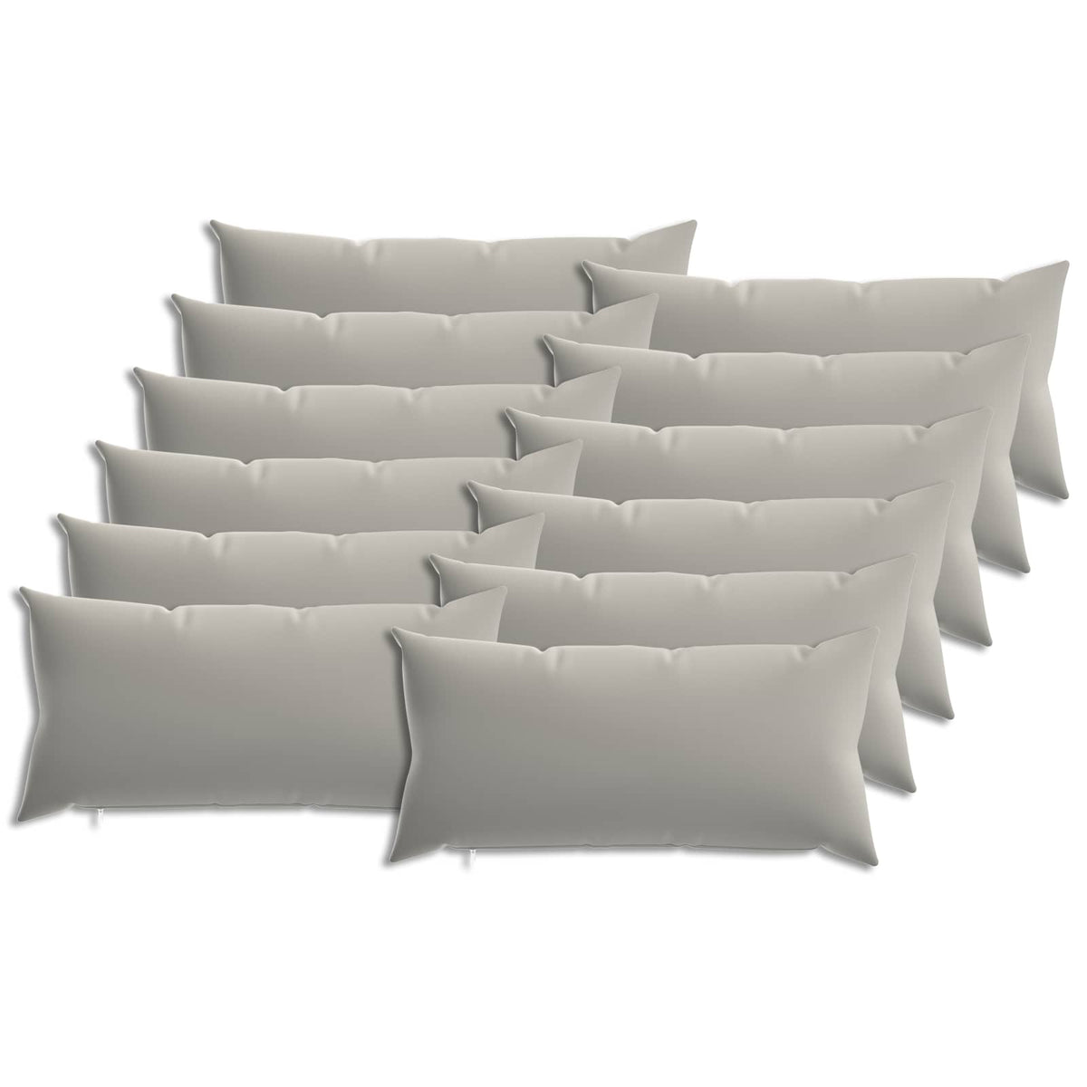 Cushion Cover 12 pcs HEERLEN Grey 40 x 80 cm Polyester