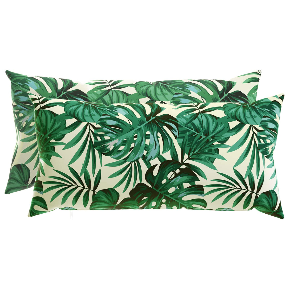 Cushion Cover 2 pcs HEERLEN Leaf Pattern 40 x 80 cm Polyester