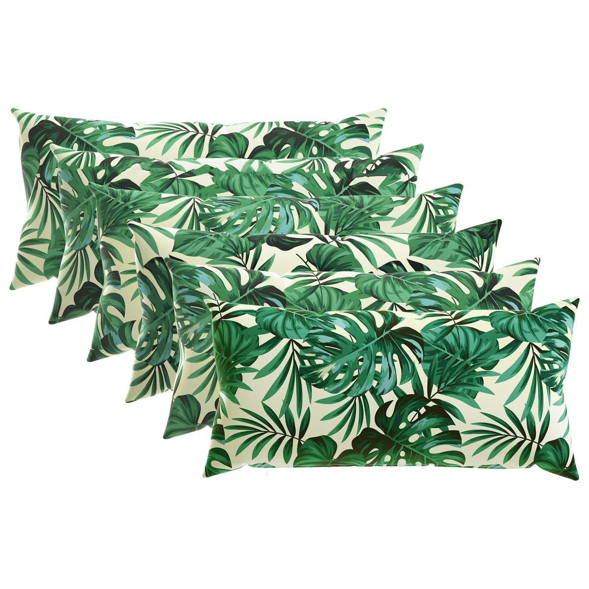 Cushion Cover 6 pcs HEERLEN Leaf Pattern 40 x 80 cm Polyester