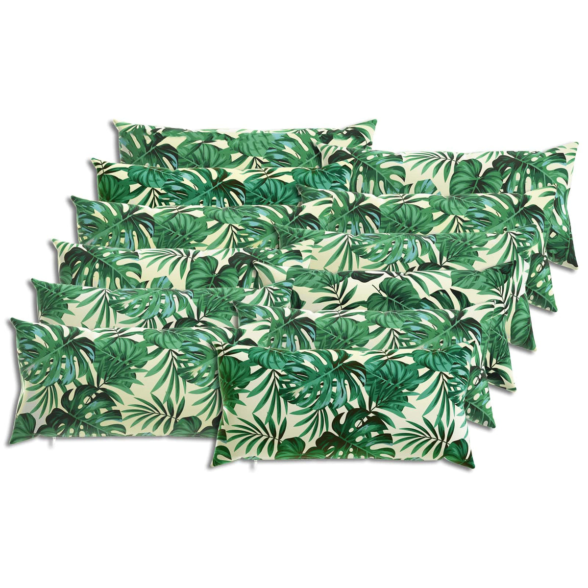 Cushion Cover 12 pcs HEERLEN Leaf Pattern 40 x 80 cm Polyester