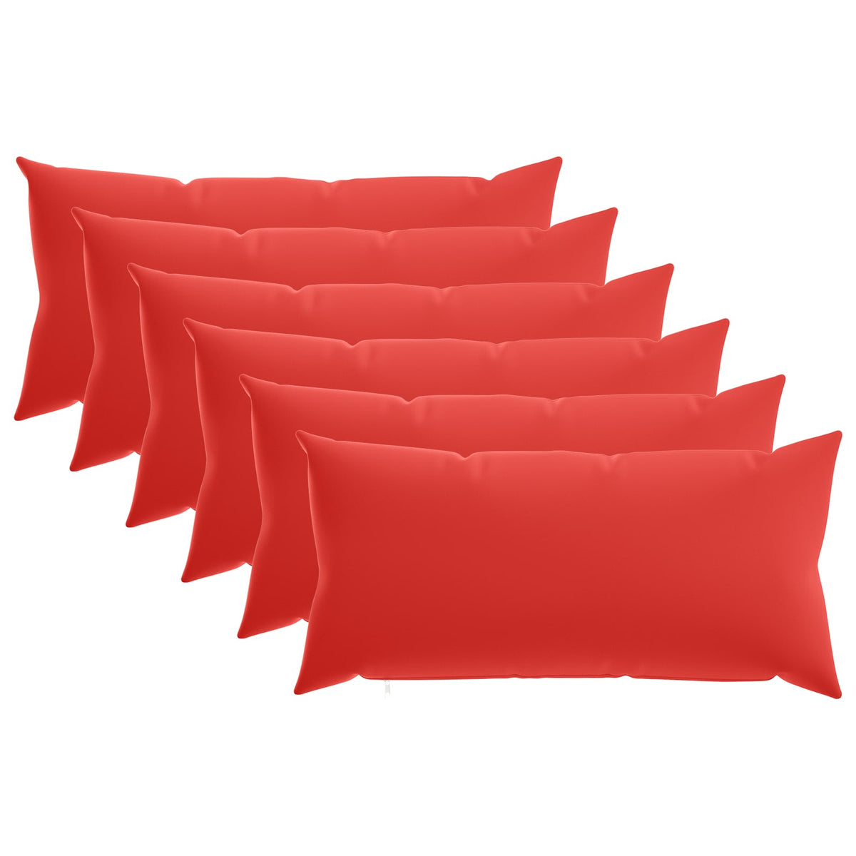 Cushion Cover 6 pcs HEERLEN Red 40 x 80 cm Polyester