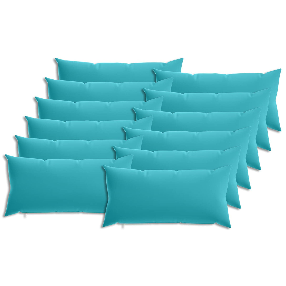 Cushion Cover 12 pcs HEERLEN Turquoise 40 x 80 cm Polyester