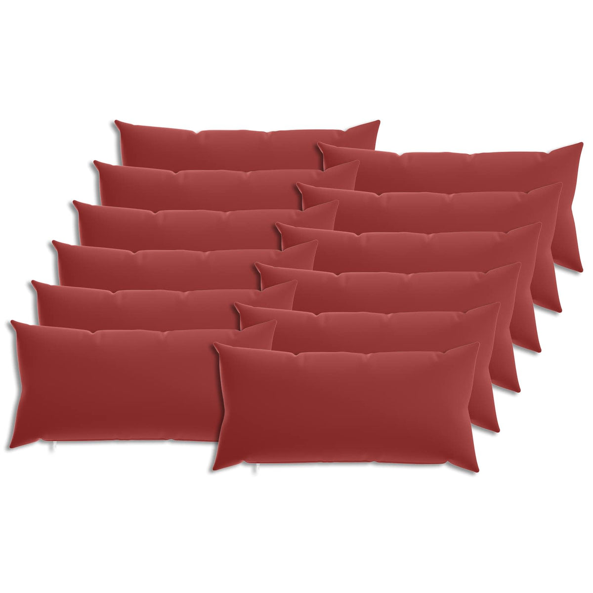 Cushion Cover 12 pcs HEERLEN Wine Red 40 x 80 cm Polyester