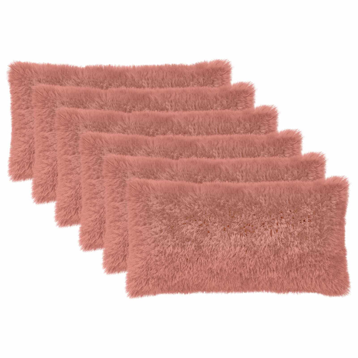 Cushion Cover 6 pcs HEERLEN Pink 40 x 80 cm PV Fleece