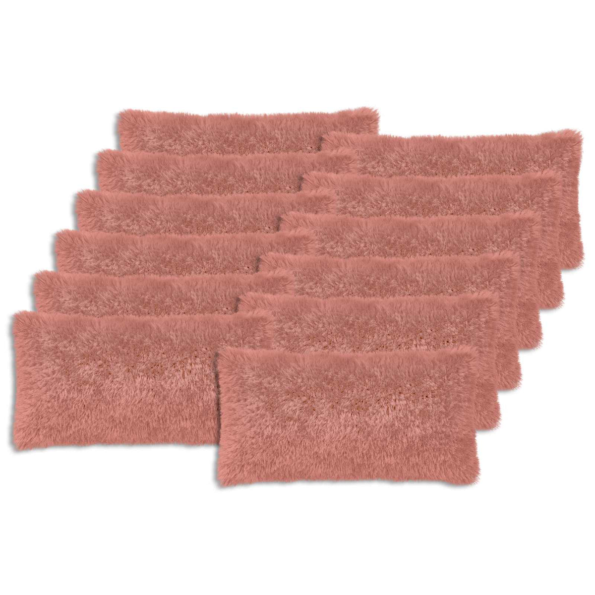 Cushion Cover 12 pcs HEERLEN Pink 40 x 80 cm PV Fleece