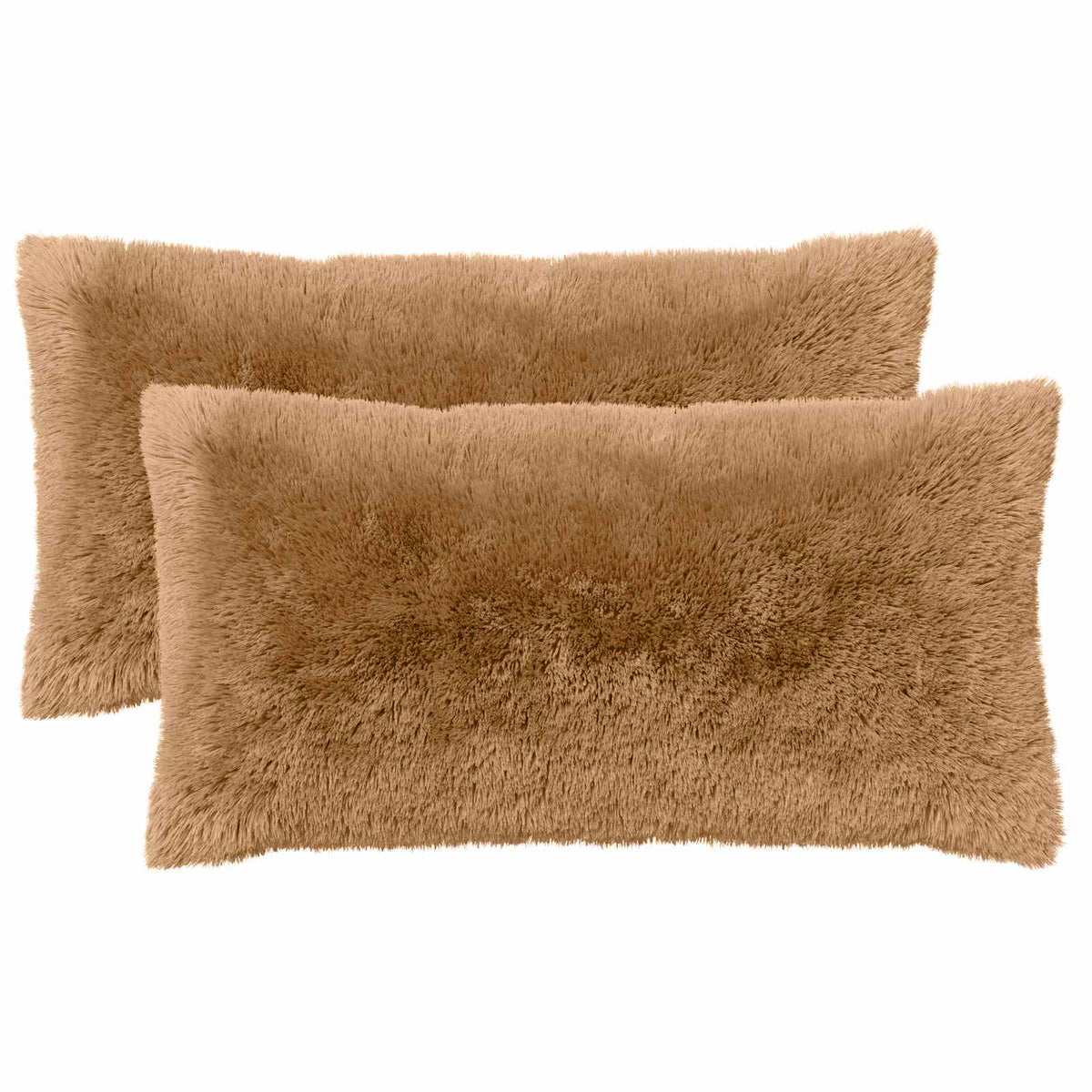 Cushion Cover 2 pcs HEERLEN Taupe 40 x 80 cm PV Fleece