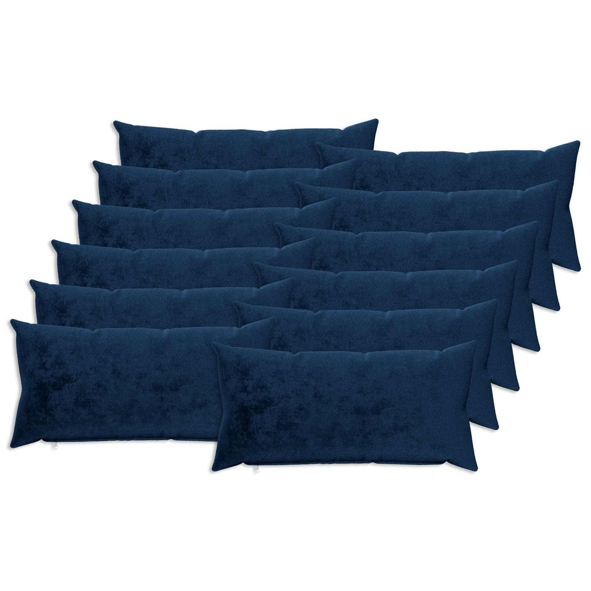 Cushion Cover 12 pcs HEERLEN Navy Blue 40 x 80 cm Flannel