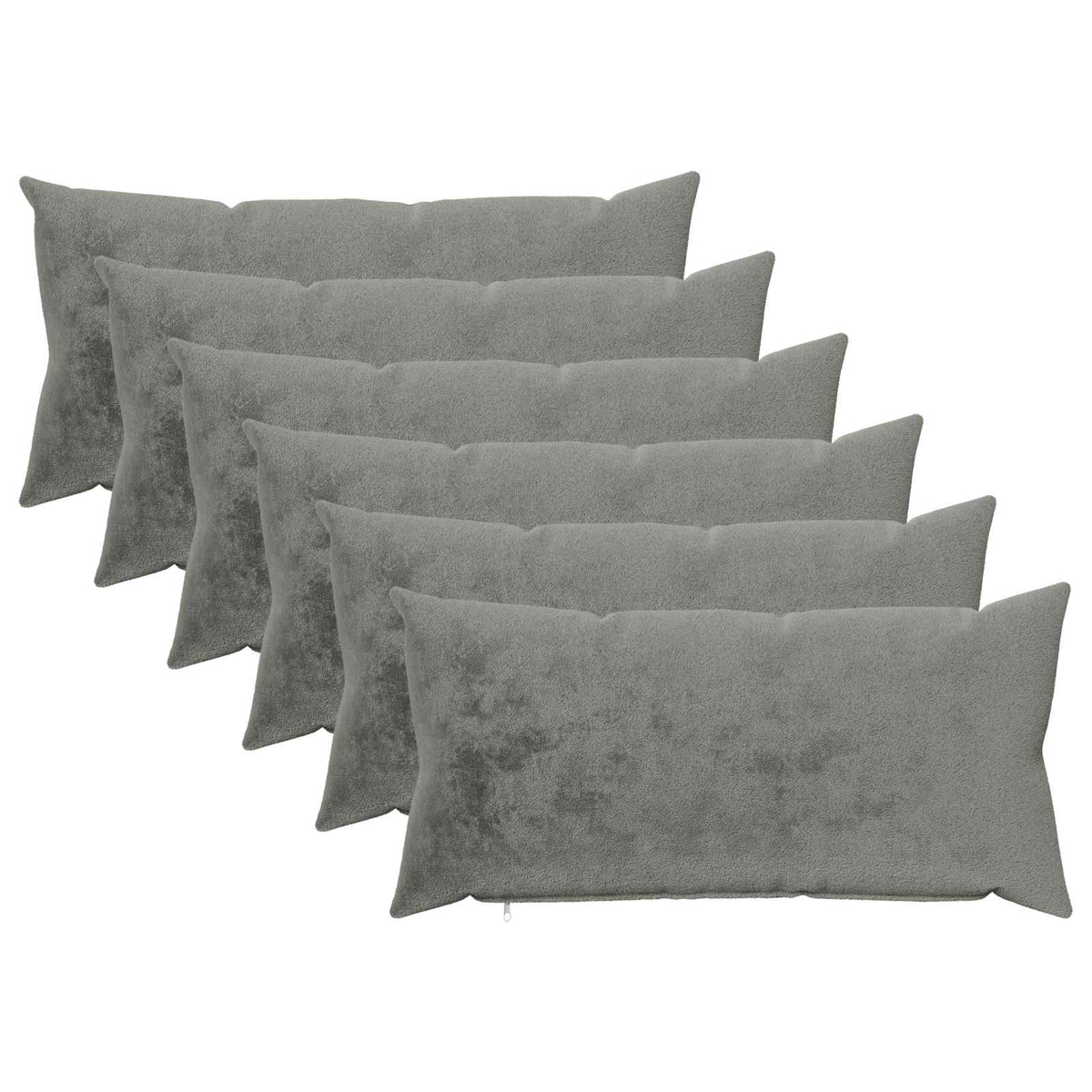 Cushion Cover 6 pcs HEERLEN Dark Grey 40 x 80 cm Flannel