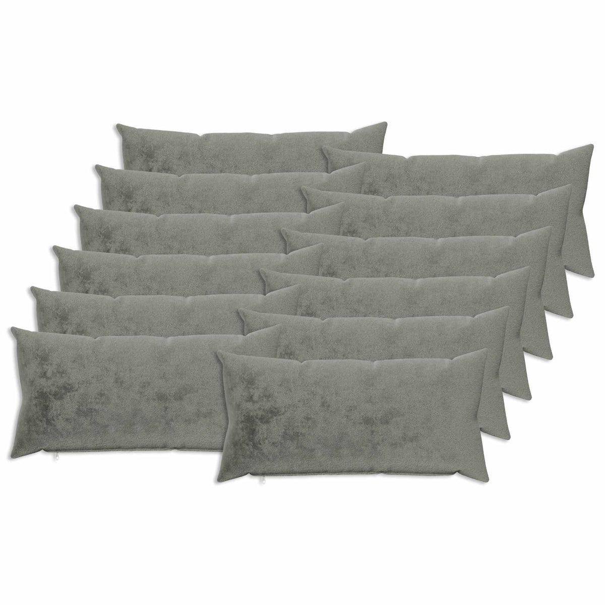 Cushion Cover 12 pcs HEERLEN Dark Grey 40 x 80 cm Flannel
