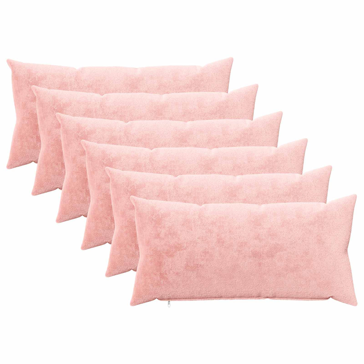 Cushion Cover 6 pcs HEERLEN Pink 40 x 80 cm Flannel