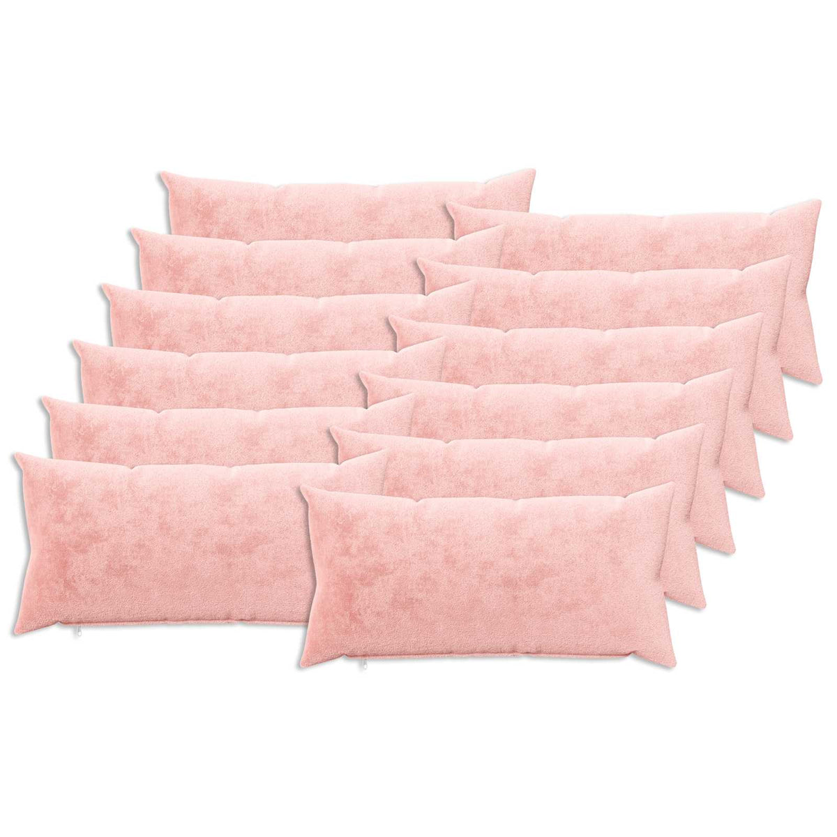 Cushion Cover 12 pcs HEERLEN Pink 40 x 80 cm Flannel
