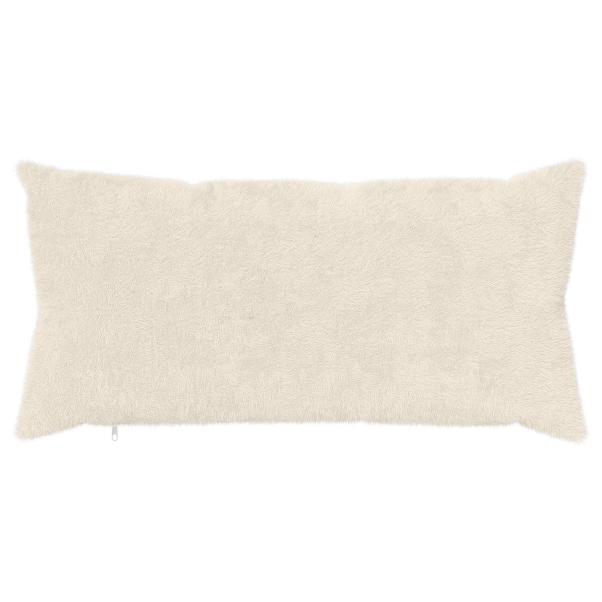 Cushion Cover 2 pcs HEERLEN White 40 x 80 cm Faux Rabbit Fur