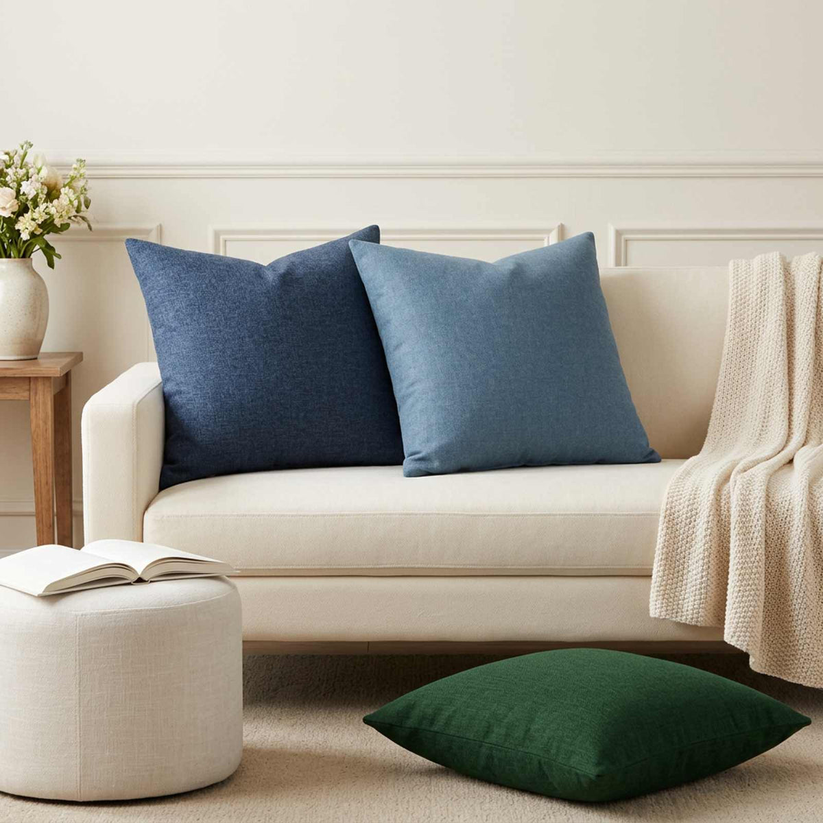 Throw Pillow 6 pcs HEERLEN Blue 50 x 50 cm Fabric
