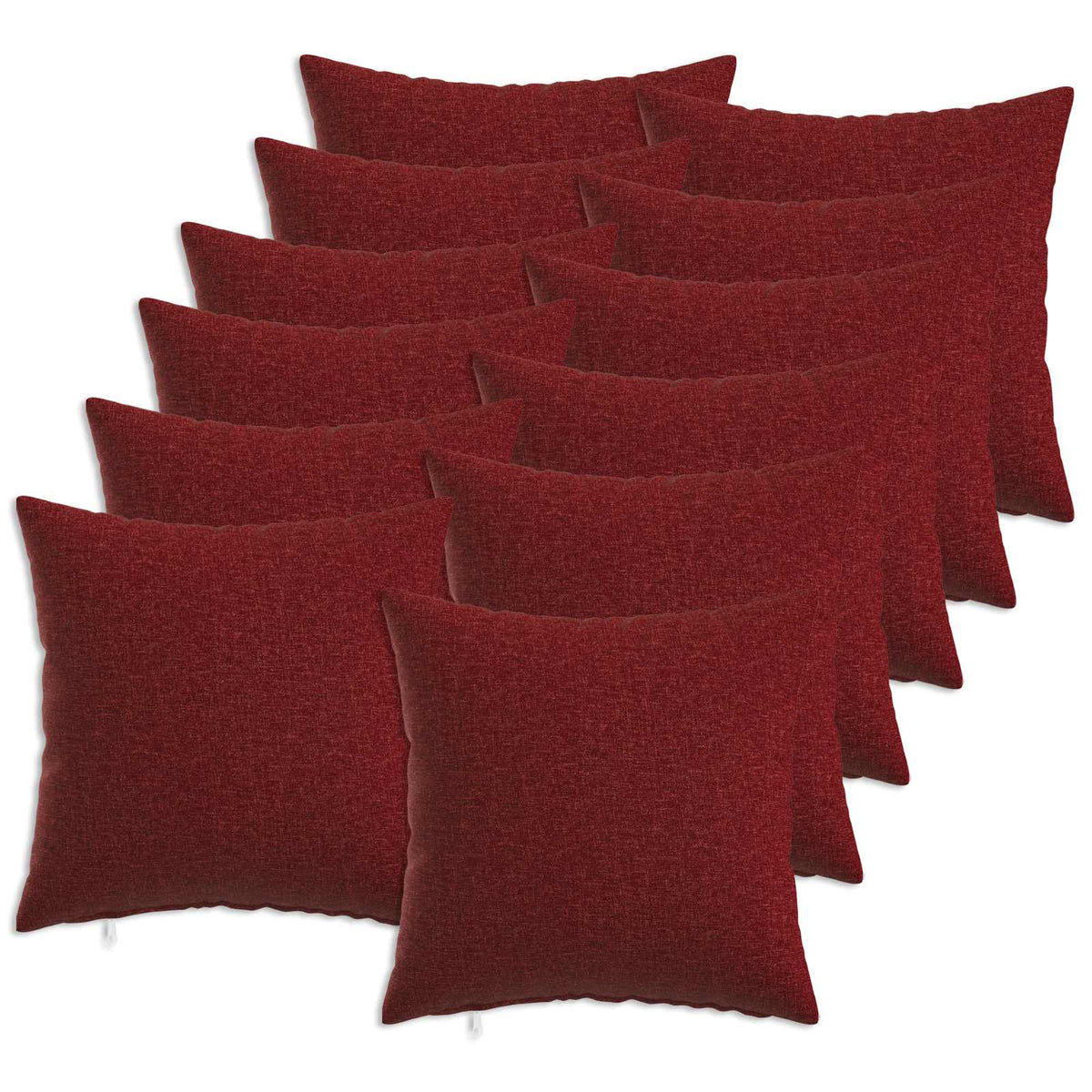 Cushion Cover 12 pcs HEERLEN Wine Red 45 x 45 cm Fabric