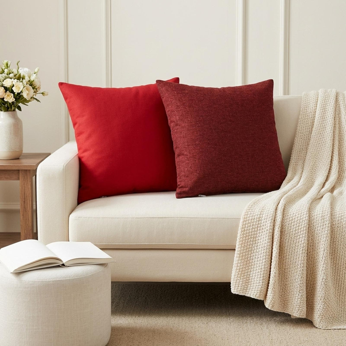 Throw Pillow 6 pcs HEERLEN Red 50 x 50 cm Fabric