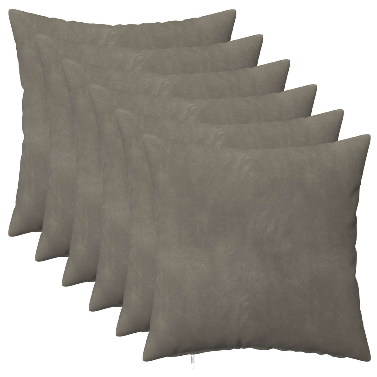 Cushion Cover 6 pcs HEERLEN Light Grey 45 x 45 cm Velvet