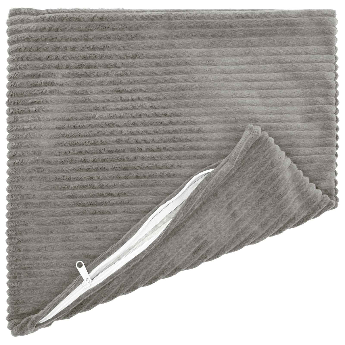 Cushion Cover 12 pcs HEERLEN Light Grey 45 x 45 cm Corduroy
