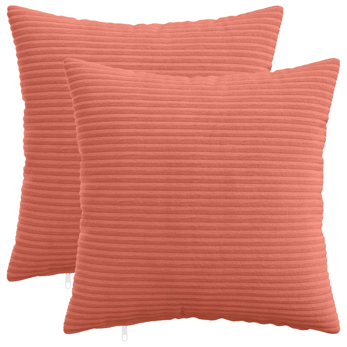 Cushion Cover 2 pcs HEERLEN Red Orange 45 x 45 cm Corduroy