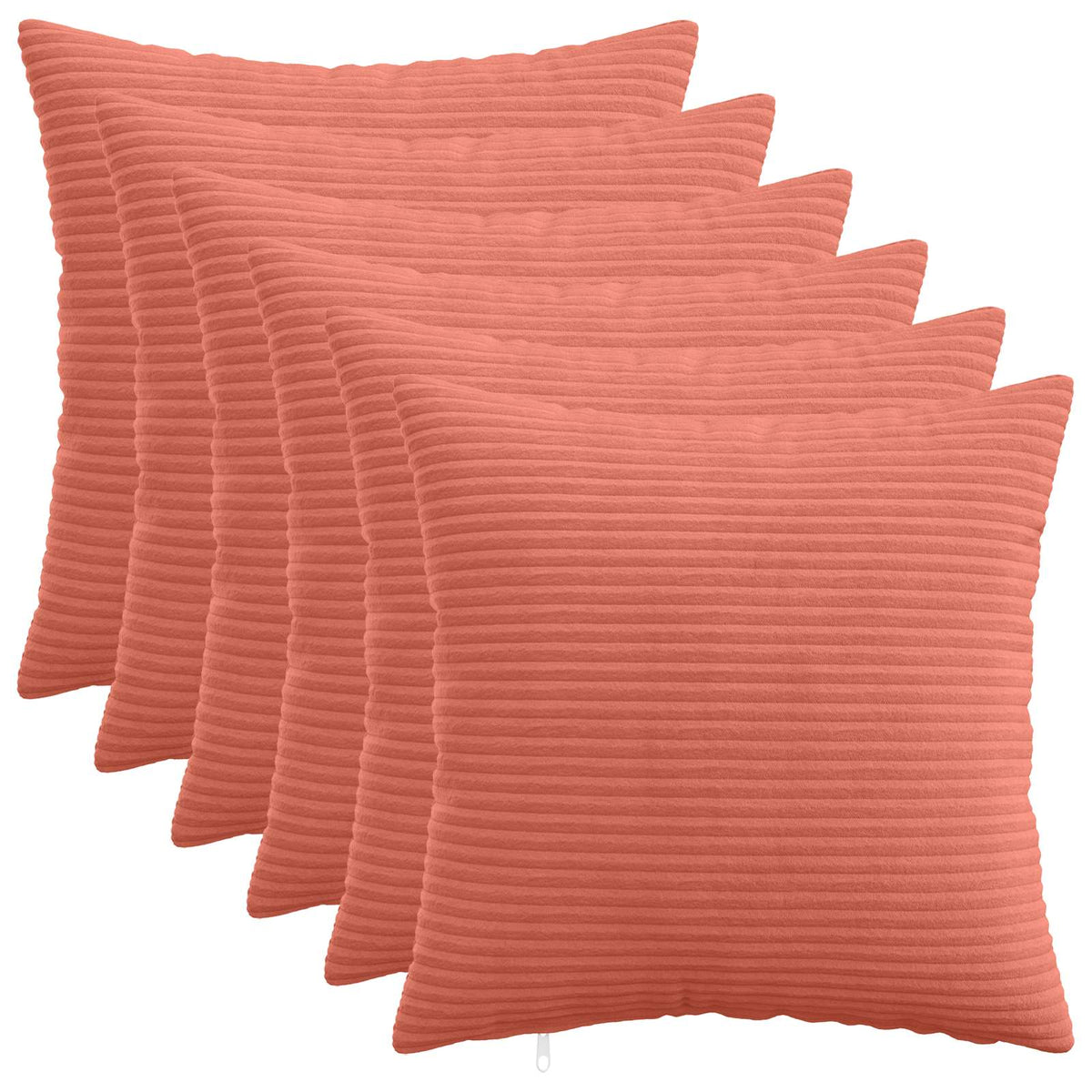 Cushion Cover 6 pcs HEERLEN Red Orange 45 x 45 cm Corduroy