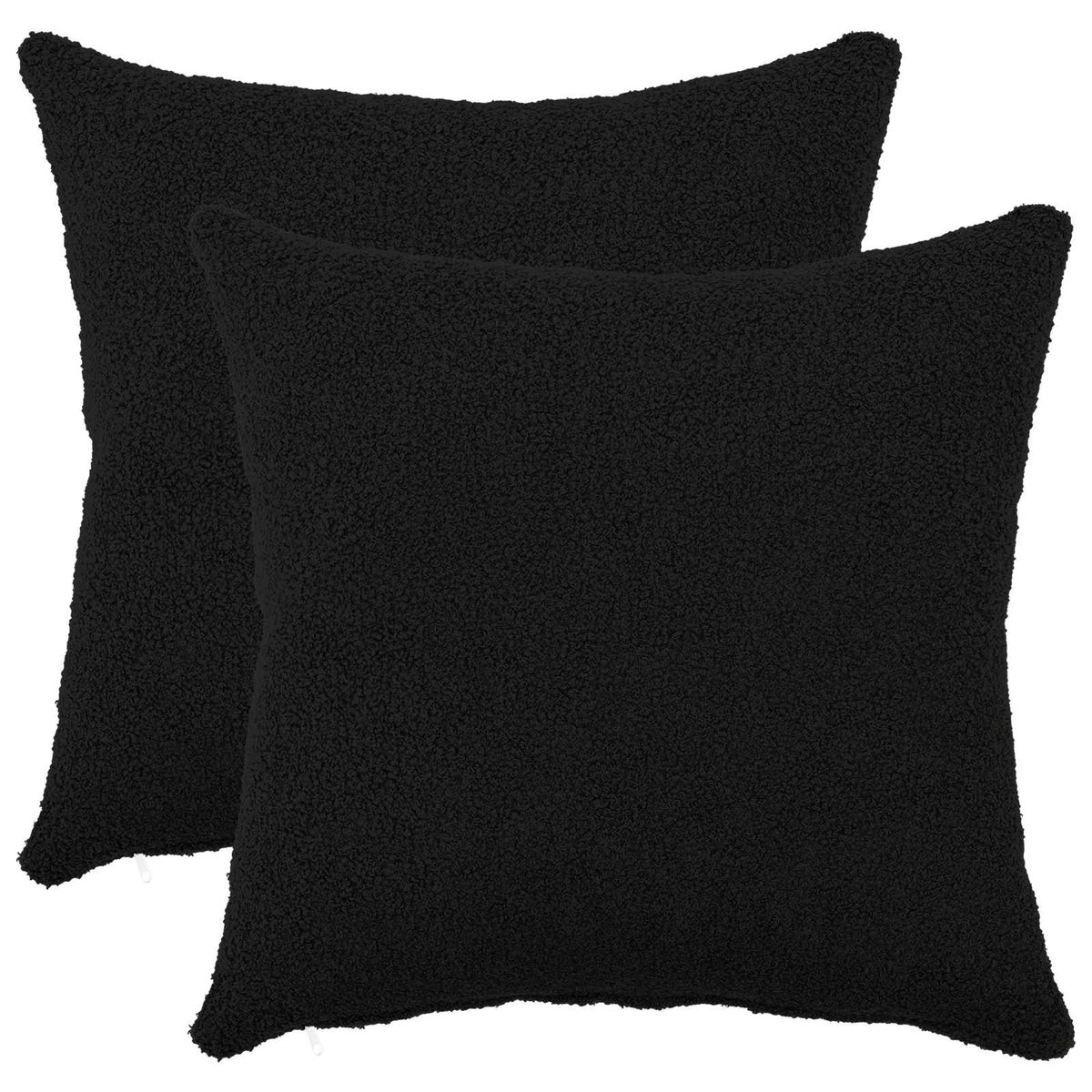 Cushion Cover 2 pcs HEERLEN Black 45 x 45 cm Bouclé