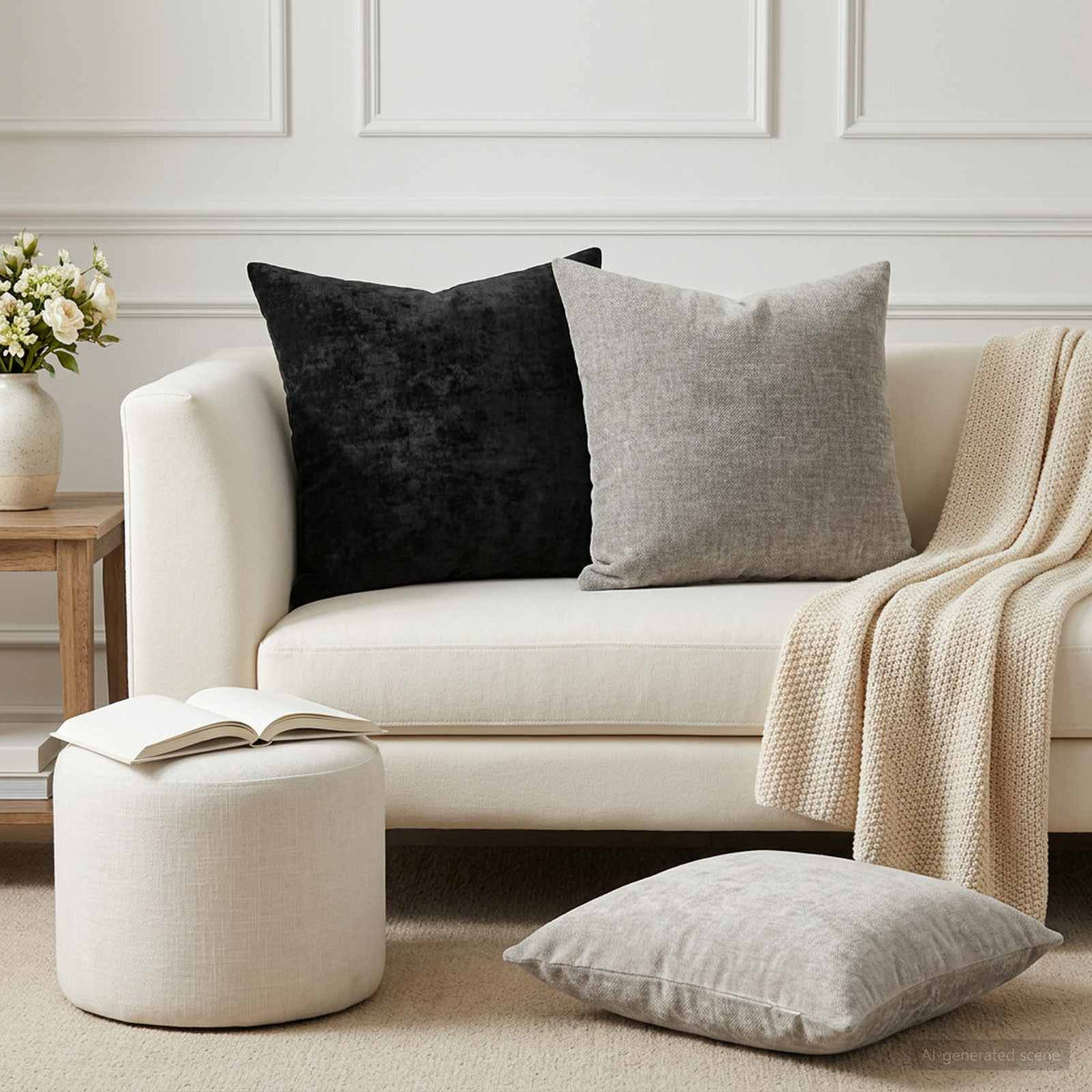 Throw Pillow 2 pcs HEERLEN Light Grey 45 x 45 cm