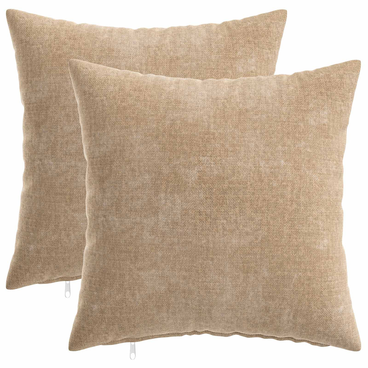 Cushion Cover 2 pcs HEERLEN Taupe 45 x 45 cm Chenille Fabric