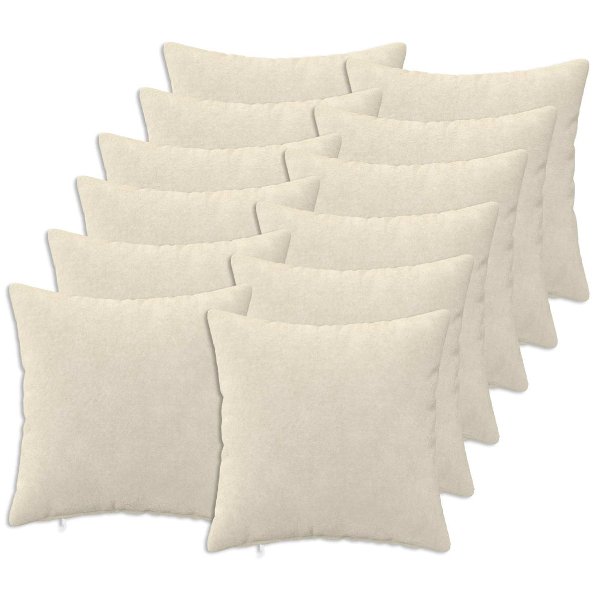 Cushion Cover 12 pcs HEERLEN Cream 45 x 45 cm Microfiber Fleece