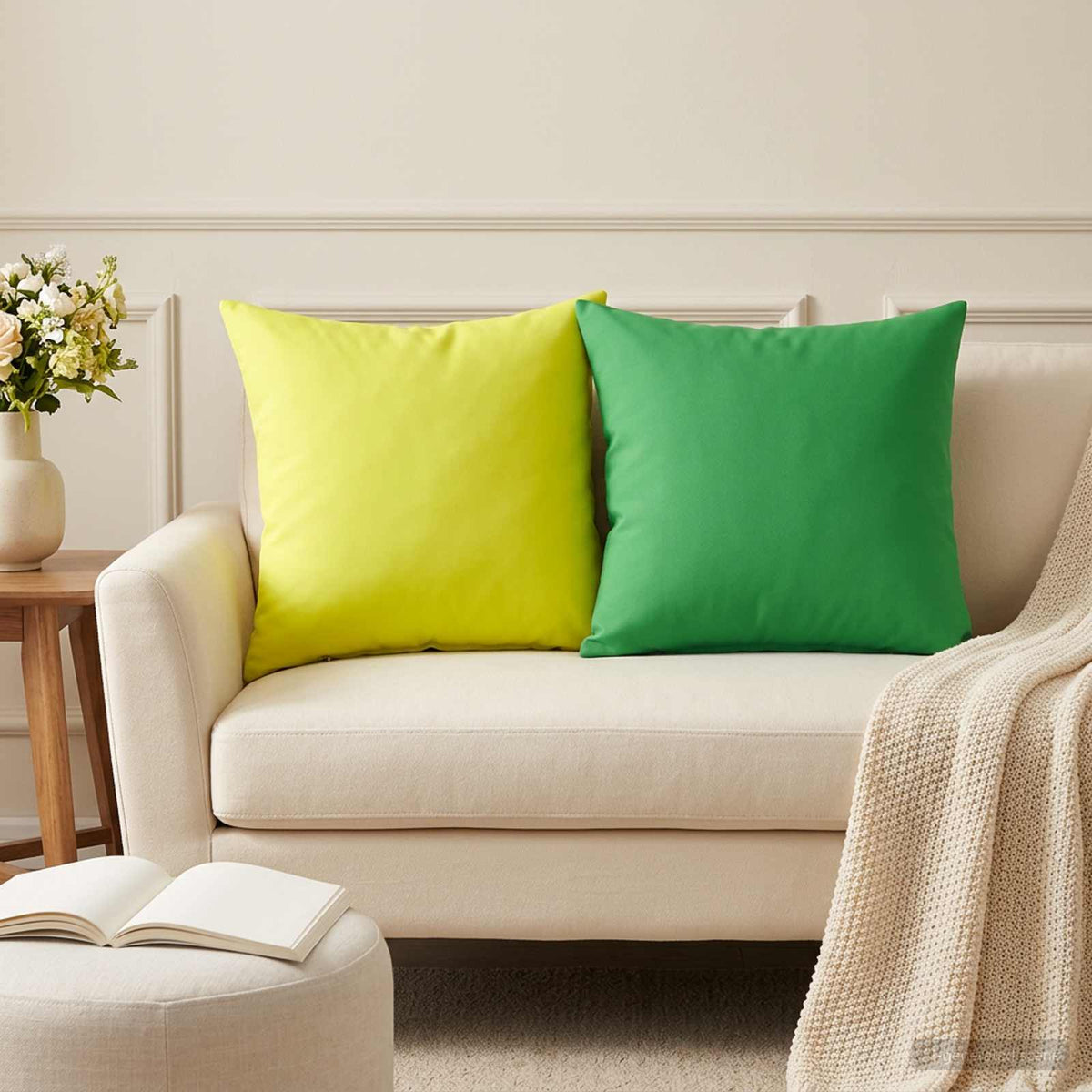 Cushion with Pillow HEERLEN 6 pcs Bright Green Polyester
